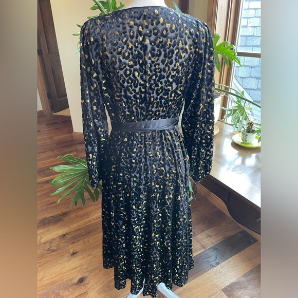 Diane Von Furstenberg Animal Print Semi Sheer Wrap Midi Dress - Picture 6 of 16